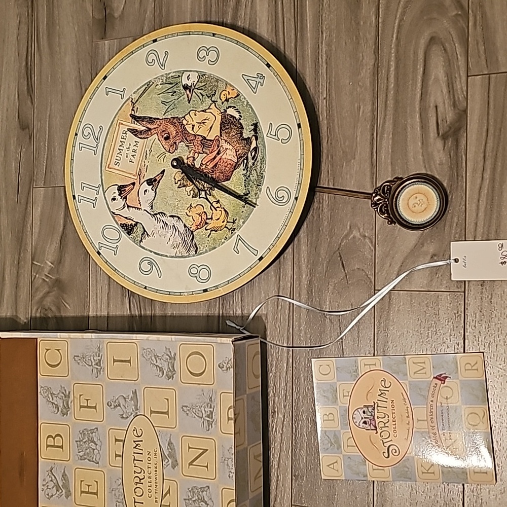 Timeworks Storytime Collection Clock - Summer at the Farm - Goose Chick Rabbit